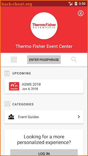 Thermo Fisher Event Center screenshot