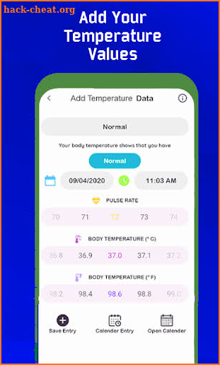 Thermometer For Fever - Blood Pressure Diary screenshot