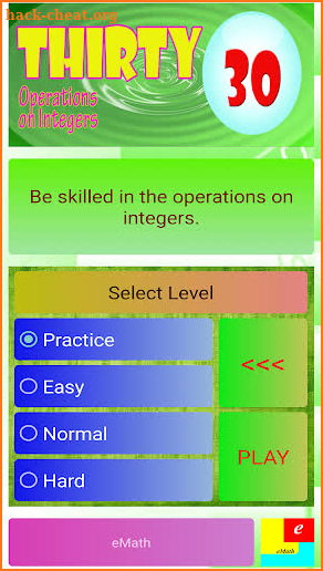 THIRTY: Operation on Integers Game screenshot