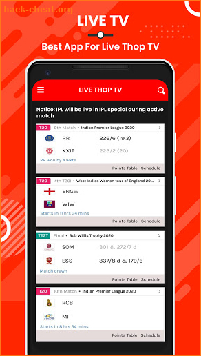 Thop TV - Live Cricket Free Thoptv Guide 2021 screenshot