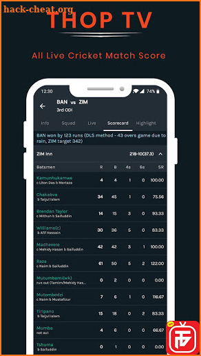 Thop TV - Live Cricket TV Stream Guide screenshot