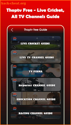 Thoptv Free - Live Cricket, TV Channels Guide screenshot