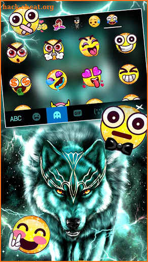 Thunder Neon Wolf Keyboard Theme screenshot