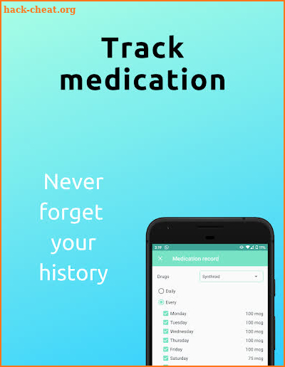 Thyroid Tracker (Blood, Medicine, Weight, Remind) screenshot