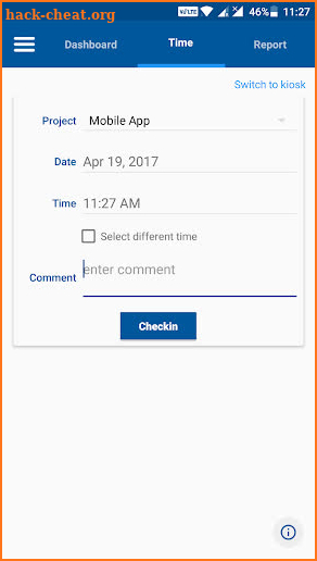 Timecard screenshot