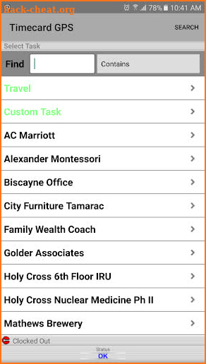 Timecard GPS screenshot