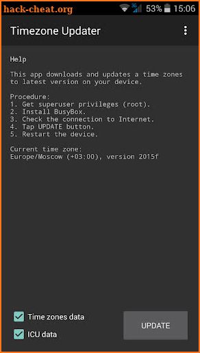 Timezone Updater screenshot