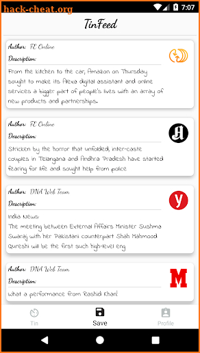 TinFeed screenshot
