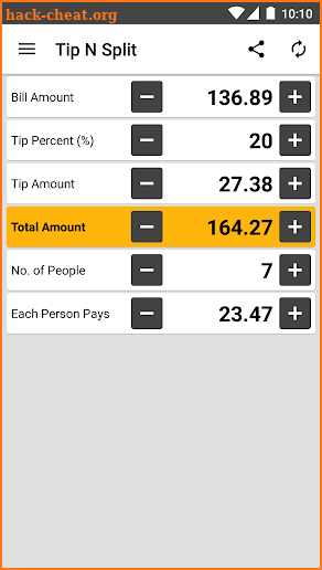 Tip N Split Tip Calculator screenshot