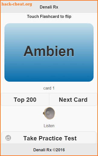 Top 200 Pharmacy Drugs Flashcards screenshot