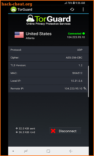 TorGuard VPN screenshot