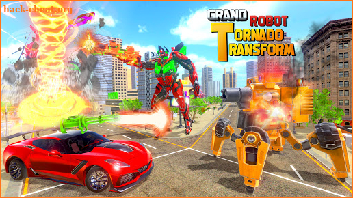 Tornado Robot Car Transformation Game screenshot