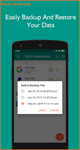 TOTP Authenticator – 2FA with Backup & Restore screenshot