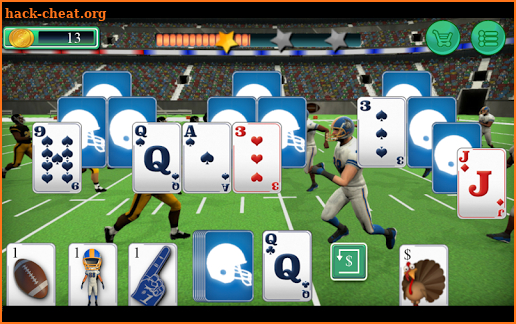 Touch Down Football Solitaire Tri Peaks screenshot