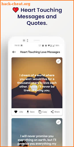 Touching Love Messages: Romantic Quotes and SMS screenshot