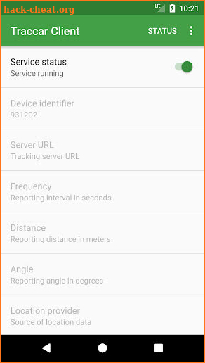 Traccar Client screenshot