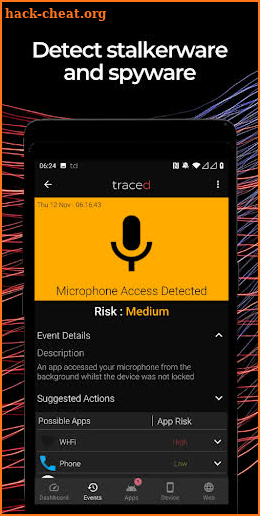 Traced Mobile Security screenshot