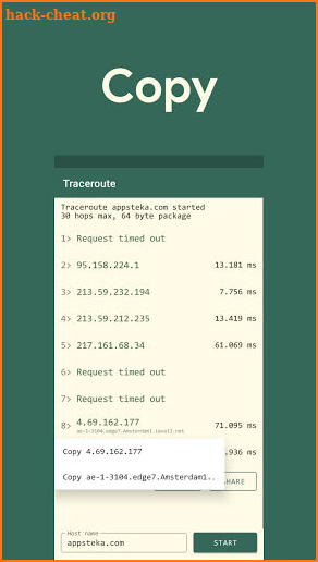 Traceroute screenshot