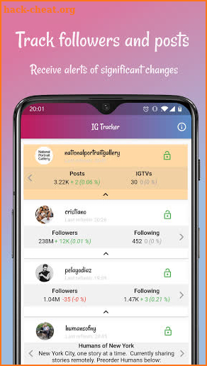 Tracker for Instagram's Followers & Posts screenshot