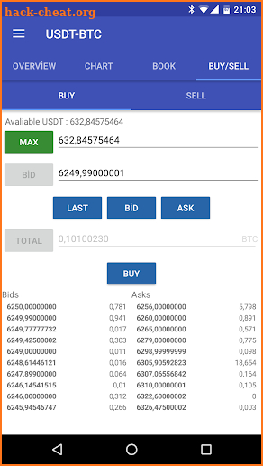 Trader For Bittrex, Bitcoin Trade screenshot