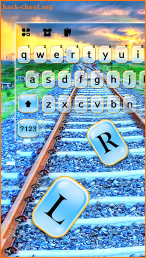 Train Track Sunset Keyboard Background screenshot