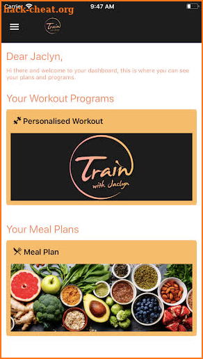 Train With Jaclyn App screenshot