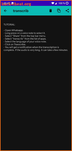 transcrib - WhatsApp voice notes into text screenshot