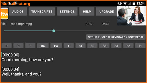 Transcription Software - the F screenshot