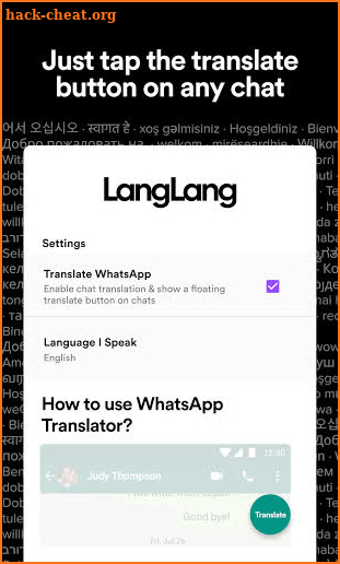 Translator for WhatsApp - LangLang screenshot