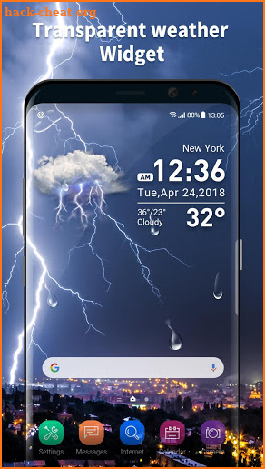 Transparent & clock weather widget screenshot