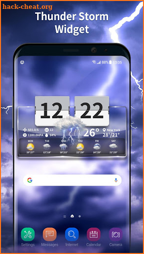 Transparent temperature forecast widget&clock screenshot