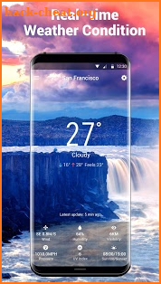 Transparent Weather Widget Raining screenshot