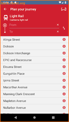 Transport Now Canberra - bus and lightrail screenshot