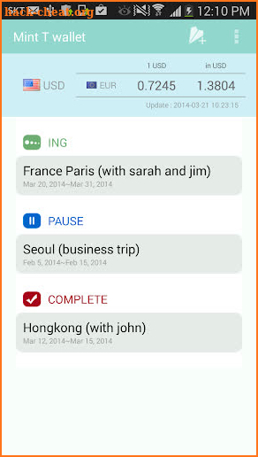 Travel expense- MintT Wallet screenshot