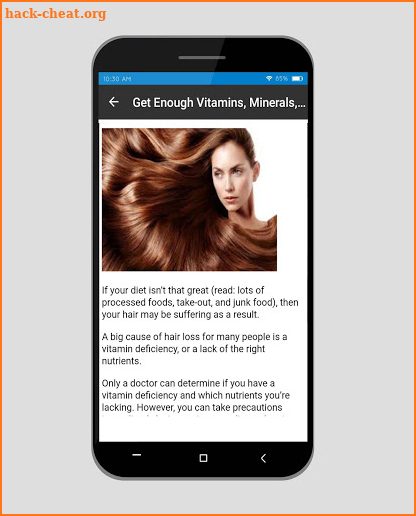 Treatment of hair loss screenshot