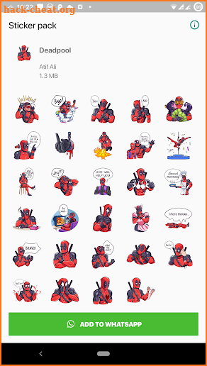 Trendy Deadpool Stickers (WAStickerApps) screenshot