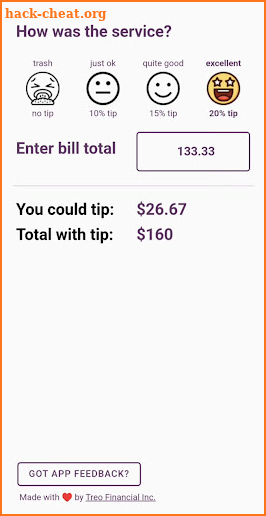 TreoTips: Tip Calculator screenshot