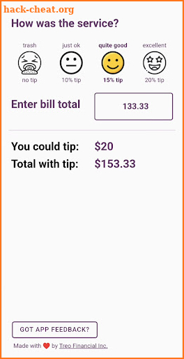 TreoTips: Tip Calculator screenshot