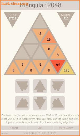 Triangular 2048 screenshot