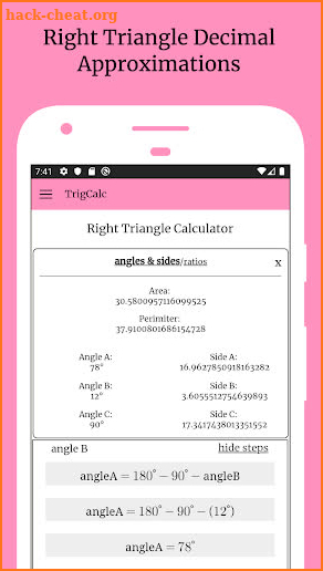 TrigCalc · Trigonometry Calculator screenshot