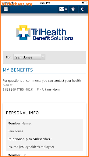 TriHealth Benefit Solutions screenshot