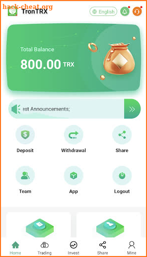 TronTRX Crypto Cloud Mining screenshot