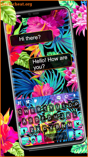 Tropical Flower Keyboard Background screenshot