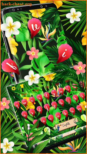 Tropical Leaves and Flowers Keyboard Theme screenshot