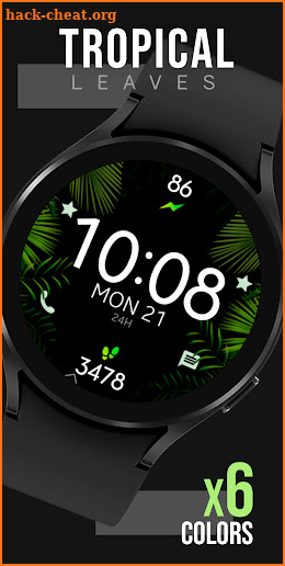 Tropical Leaves Watch Face screenshot