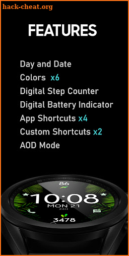 Tropical Leaves Watch Face screenshot