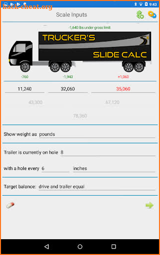 Trucker's Slide Calc screenshot