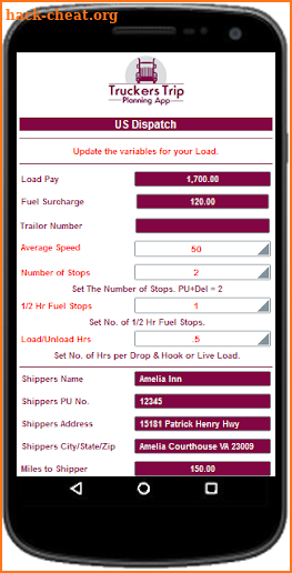 Truckers Trip Planning App - Team Drivers screenshot