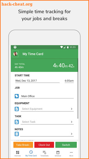 TSheets Time Tracker screenshot