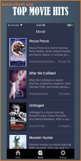 Tuner Radio Movies Player Guide screenshot